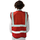 Vestes reflexivas da segurança da visibilidade alta vermelha unisex com bolso da identificação