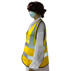Vestes altas de piscamento amarelas da visibilidade da segurança com fitas reflexivas
