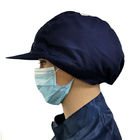Do chapéu azul do ESD da sala de limpeza algodão antiestático de trabalho eletrônico do poliéster do TC