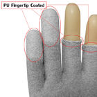 Dos dedos antiestáticos das luvas 3 do ESD do poliéster plutônio Coatd do trabalho meio para a indústria