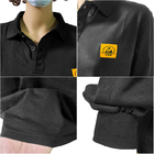 Estática lavável Polo Shirts Long Sleeve da sala de limpeza anti MAIS tamanhos