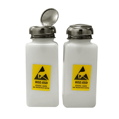 Plástico solvente do distribuidor do álcool químico branco antiestático da garrafa 200ml do ESD