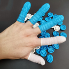Camas de dedo de nitrilo descartáveis ​​para sala limpa azul e branco