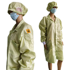 Vestido antiestático usado fábrica do ESD do poliéster da grade do laboratório 2.5mm para o amarelo da sala de limpeza