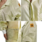 Vestido antiestático usado fábrica do ESD do poliéster da grade do laboratório 2.5mm para o amarelo da sala de limpeza