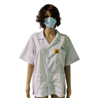 roupa de trabalho industrial do t-shirt do Gird de 2.5mm para a sala de limpeza ESD antiestática