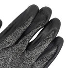 Luvas de trabalho de segurança de algodão preto 18 de nível 3 resistentes a cortes Luvas revestidas de borracha de palma
