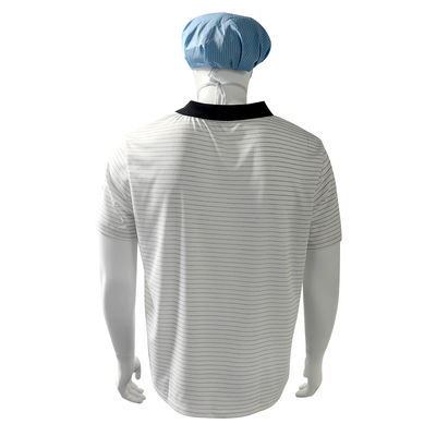 T-Shirts POLO Anti-estática ESD de 7 mm de fita branca de seda 99% poliéster 1% condutor
