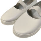 Sapatos de couro feminino com parte superior aberta, resistente à poeira, ESD, anti-estático, PU, de fundo plano, boca profunda, elásticos