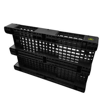 1200*800*140mm ESD empilhamento de paletes electrónicos de plástico preto para a indústria