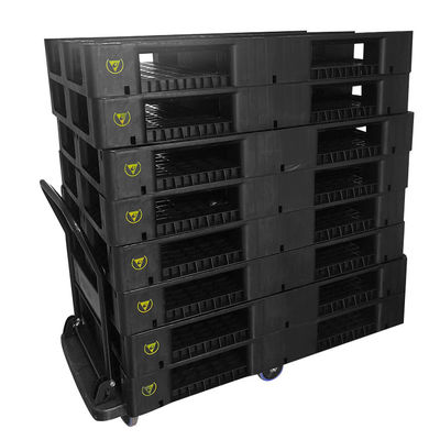 1200*800*140mm ESD empilhamento de paletes electrónicos de plástico preto para a indústria