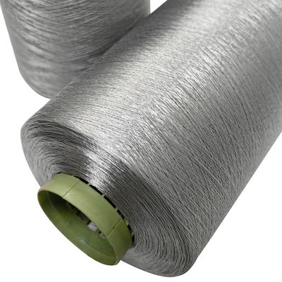 Fios de costura condutores cinza 150D/2 para vestuário antiestático Fabricação de fibra de carbono de poliéster Fios de fibra condutora longa