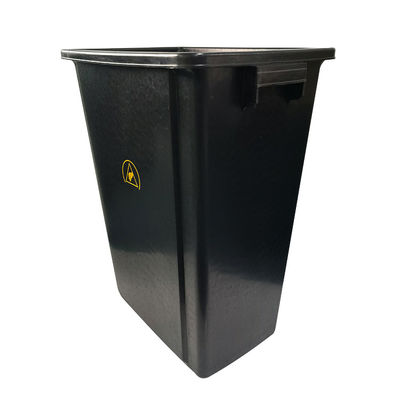 Resíduos de plástico preto reciclados ESD Lixeira antistática de lixo para uso em salas limpas