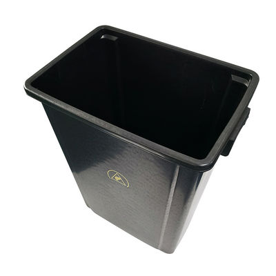 Resíduos de plástico preto reciclados ESD Lixeira antistática de lixo para uso em salas limpas