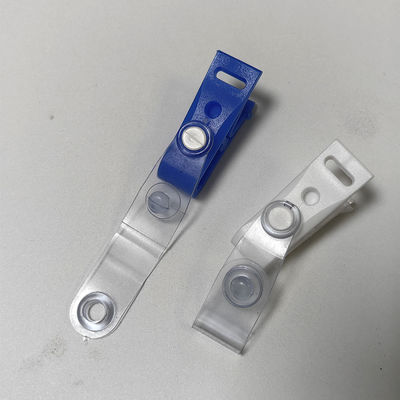 Exclusivo Clip de plástico azul-branco para pendurar Anti-derrapante Clip de plástico para portador de distintivo
