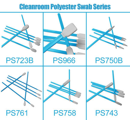 PS750B PCB Limpeza eletrônica 74mm Lint Free Cleanroom Poliéster Tip Head Swabs