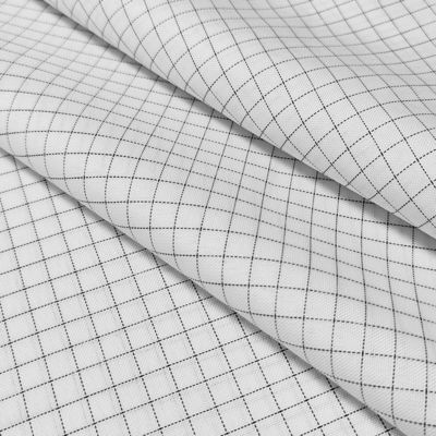 Branco 7MM Grade 65% Poliéster+32% Algodão+2% Fibra de Carbono T/C ESD Tecido Antistático Para Roupas de Sala Limpa