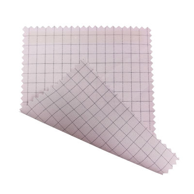 Roupas ESD Tecido rosado de grelha de 7 mm 98% Poliéster + 2% Carbono condutor Tecido antistático ESD