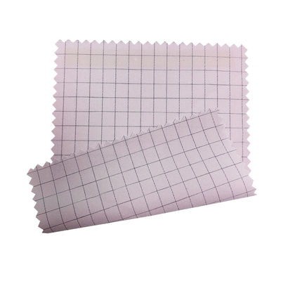 Roupas ESD Tecido rosado de grelha de 7 mm 98% Poliéster + 2% Carbono condutor Tecido antistático ESD