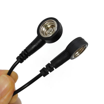 30cm preto ESD cabo de aterragem com ambas as extremidades botão para sala limpa antistático esterco/ESD pulseira