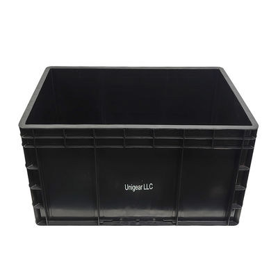 600*400*230mm Caixa de plástico antistático ESD preto Caixa de peças electrónicas Caixa antistática para indústria electrónica