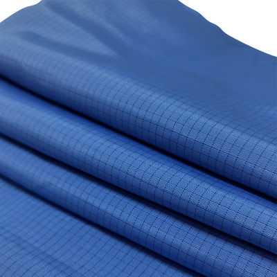 Azul 65% Poliéster 32% Algodão 2% Fibra de Carbono ESD Tecido Preto 4mm Grid Condutor de Arame Vermelho Tecido TC Antistático