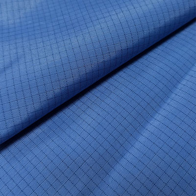 Azul 65% Poliéster 32% Algodão 2% Fibra de Carbono ESD Tecido Preto 4mm Grid Condutor de Arame Vermelho Tecido TC Antistático
