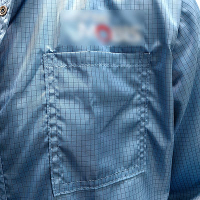 Casa limpa ESD casaco antistático com um zipper de lapela rede branca traseira casaco de laboratório antistático