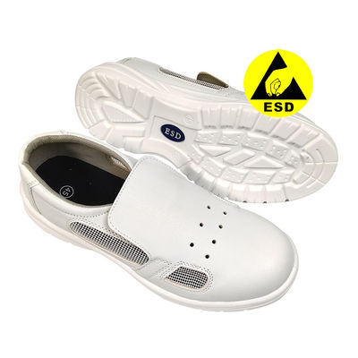 Sapatos de segurança de trabalho respiráveis, à prova de pó, de aço, de ponta de dedos, ESD Sapatos antiestáticos para a indústria antiestática
