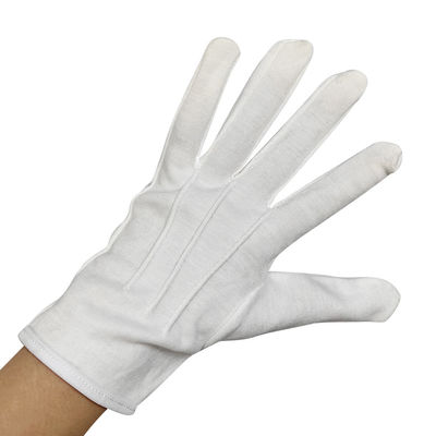 Respirável 100% de algodão Guante de cerimônia de joalheria branca Guardas de honra Guantes de vestimenta formal