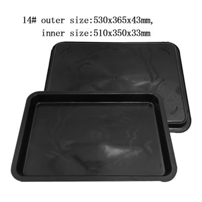530x365x43mm ESD Trays Antistáticos Quadrados Preto Plástico Retangular ESD Tray Shallow ESD Electronic Circle Turntable
