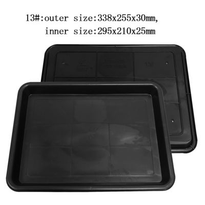 338x255x30mm bandeja quadrada antiestática preta de plástico retangular bandeja rasa ESD plataforma giratória de círculo eletrônico