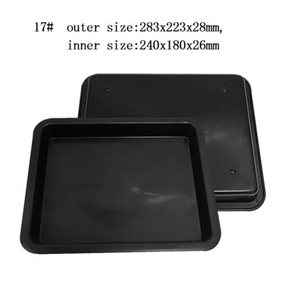 283x223x28mm Prato de plástico preto quadrado Peças de bandeja antiestática Caixa de volume de negócios Caixa Pp Caixa de borracha Classificação de material Caixa de bacia quadrada Estrutura condutora