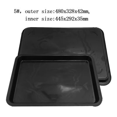 480x328x42mm bandeja quadrada antiestática preto plástico bacia quadrada ESD caixa de faturamento de peças eletrônicas caixa de material de armazenamento bandeja de plástico