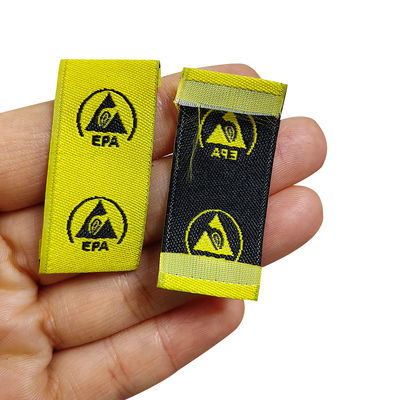 ESD Antistático EPA sinalização de advertência bordado tecido aderente de roupa de sala limpa rótulo de acessórios