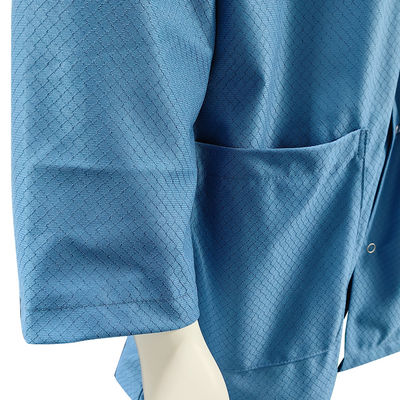 Roupas antiestáticas ESD azul lavável roupas antiestáticas com 96% de poliéster + 4% de carbono