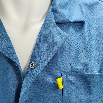 Roupas antiestáticas ESD azul lavável roupas antiestáticas com 96% de poliéster + 4% de carbono