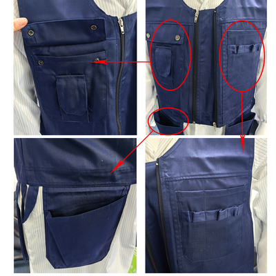 Colete de Trabalho Anti-Estático de Denim Azul para Kit de Ferramentas para Eletricista