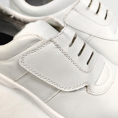 Sapatos de segurança ESD sem cadarços com design de velcro, à prova de poeira, biqueira de aço para trabalho