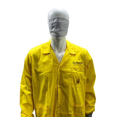 Amarelo ESD Anti-estática 5mm Grid TC Cleanroom Smock