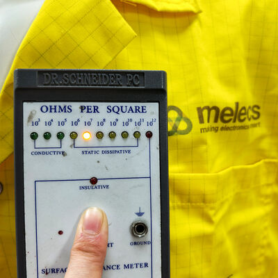 Amarelo ESD Anti-estática 5mm Grid TC Cleanroom Smock