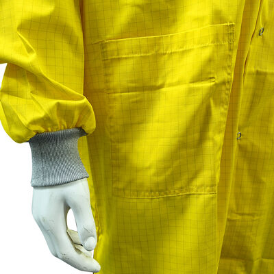 Amarelo ESD Anti-estática 5mm Grid TC Cleanroom Smock