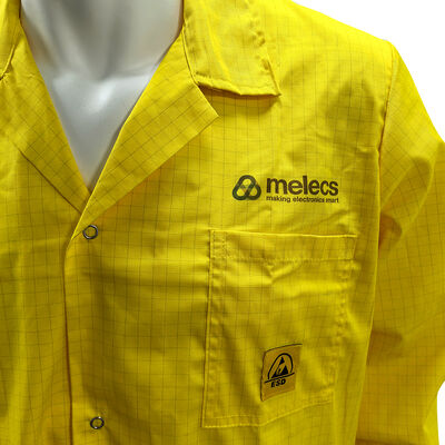 Amarelo ESD Anti-estática 5mm Grid TC Cleanroom Smock
