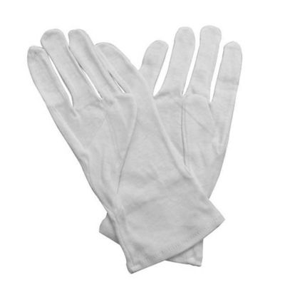 Luvas brancas do algodão de 100 por cento altamente Stretchable para lugares livres de poeira