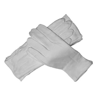 Luvas brancas do algodão de 100 por cento altamente Stretchable para lugares livres de poeira