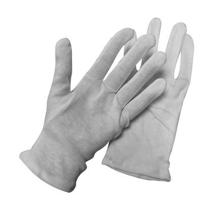 Luvas brancas do algodão de 100 por cento altamente Stretchable para lugares livres de poeira