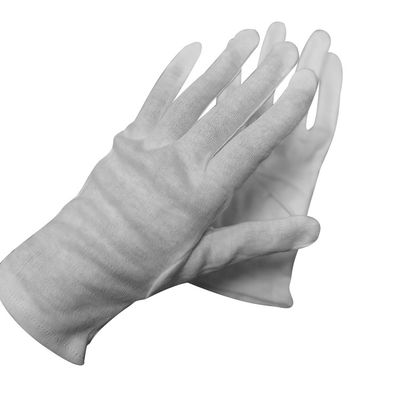 Luvas brancas do algodão de 100 por cento altamente Stretchable para lugares livres de poeira