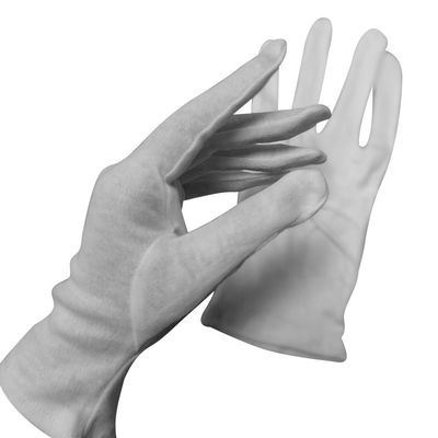 Luvas brancas do algodão de 100 por cento altamente Stretchable para lugares livres de poeira
