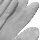 Luvas brancas antiderrapantes da palma do plutônio do poliéster para a indústria S M L XL XXL