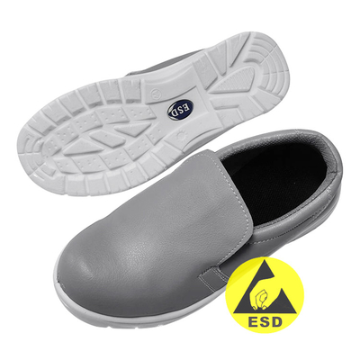 Sapatas de trabalho de segurança antiestática cinza ESD para sala limpa industrial